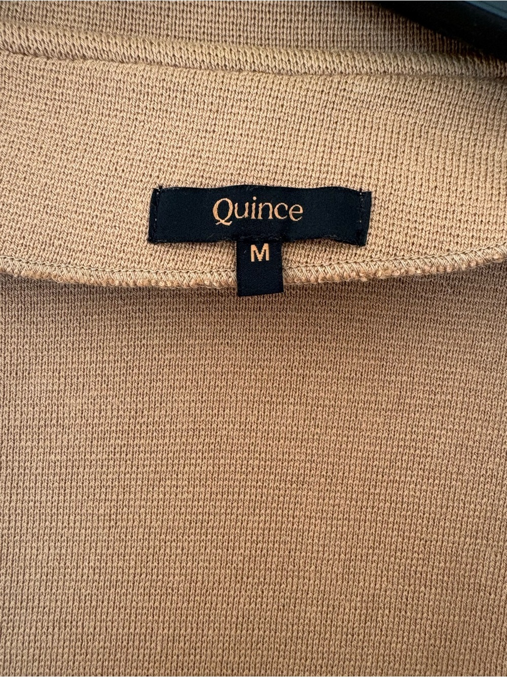 Quince Women's Camel Open-Front Knit Blazer Jacket - Picture 2 of 3